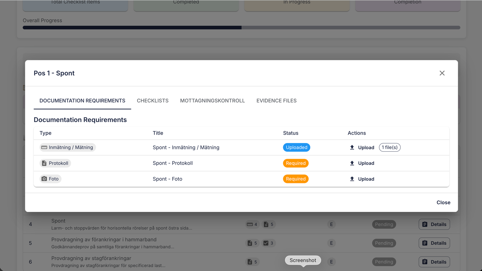 Document management interface